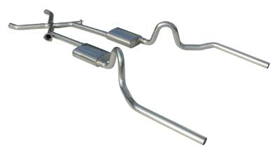 Pypes Performance Exhaust - Pypes SGA11S 2.5" Street Pro Exhaust System w/X-Pipe for 64-72 A-Body