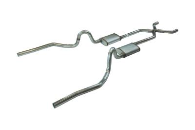 Pypes Performance Exhaust - Pypes SGA12S 2.5 Street Pro Exhaust Valance Exit w/X-Pipe for GTO/LeMans/Tempest