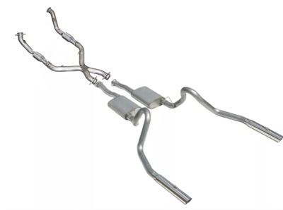 Pypes Performance Exhaust - Pypes SFM56 Rear SS Back Exhaust w/3" Tips & Cats for 98-04 Ford Mustang V6