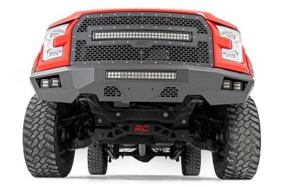 Rough Country Suspension Systems - Rough Country 10770 Heavy Duty Black Front Bumper for 15-17 Ford F150