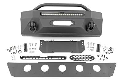 Rough Country Suspension Systems - Rough Country 10745 Hybrid Front Winch Bumper Black for 14-24 Toyota 4Runner
