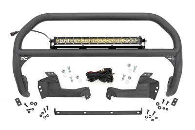 Rough Country Suspension Systems - Rough Country 51043 20" Black Front Bumper Nudge Bar w/LED for 21-25 Bronco Spt