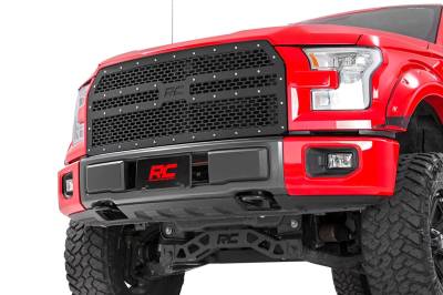 Rough Country Suspension Systems - Rough Country 70191 Front Mesh Grille Insert Black for 15-17 Ford F150