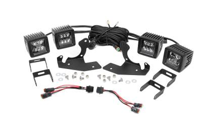Rough Country Suspension Systems - Rough Country 70628 Dual 2"LED Pod Fog Light Kit w/Flood for 11-14 Silv/Sra HD