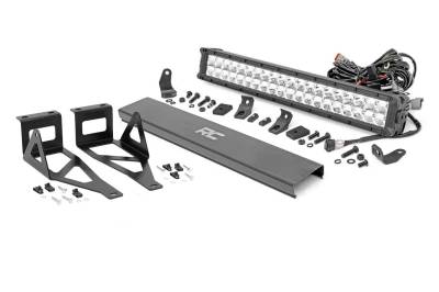 Rough Country Suspension Systems - Rough Country 70664DRL Bumper Mount 20" LED Light Bar Kit for 05-07 F250/350 SD