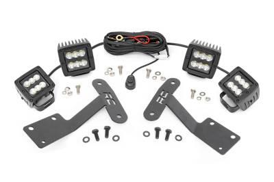 Rough Country Suspension Systems - Rough Country 70866 A-Pillar 2" LED Ditch Light Kit-Flood for 14-21 Tundra