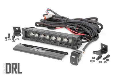 Rough Country Suspension Systems - Rough Country Black Series 8" Single Row DRL LED Light Bar EACH 70718BLDRL