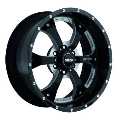 SOTA Offroad - SOTA Offroad Novakane 22x9.5 6x135 0mm Gloss Black & Machined 561DM-22063+00