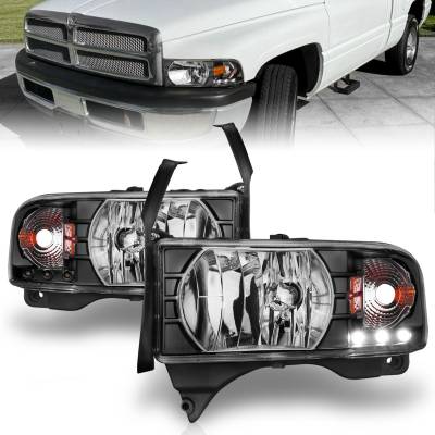 Anzo USA - Anzo USA Crystal 1-Piece Headlight Set Black for RAM Trucks 111205