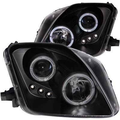Anzo USA - Anzo 121341 Projector Headlight Set w/CCFL Halo Black for 97-01 Honda Prelude