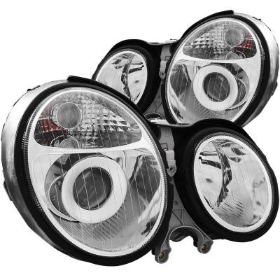 Anzo USA - Anzo 121086 Projector Headlight Set Chrome for 99-02 Mercedes E-Class