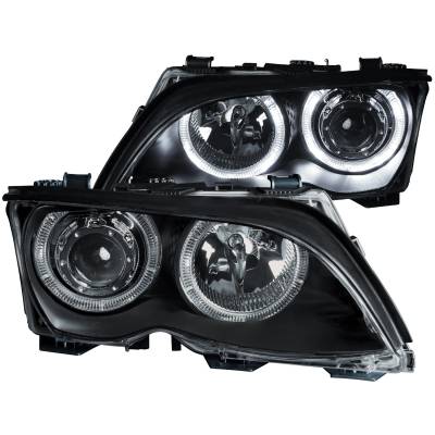 Anzo USA - Anzo USA 121140 Projector Headlight Set w/LED Halo Black for 02-05 BMW 3-Series