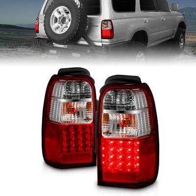 Anzo USA - Anzo USA 311070 Chrome LED Red/Clear Lens Taillight Set for 01-02 4Runner