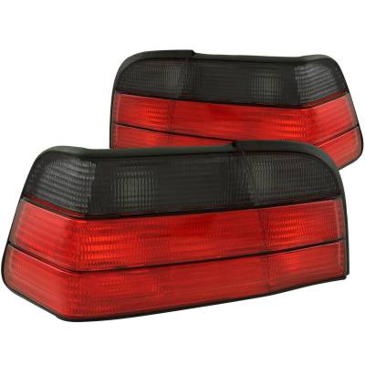 Anzo USA - Anzo USA 221199 Chrome Euro Taillight Set Red/Smoke Lens for BMW 3-Series Coupe