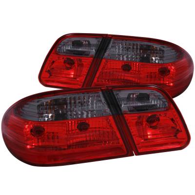 Anzo USA - Anzo USA 221207 Chrome Euro Taillight Set Red/Smoke Lens for 96-02 E-Class