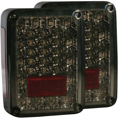 Anzo USA - Anzo USA 311203 Chrome LED Smoked Lens Taillight Set for 07-18 Jeep Wrangler JK