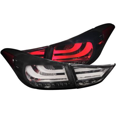 Anzo USA - Anzo USA 321297 Chrome LED Smoked Lens Taillight Set for Hyundai Elantra