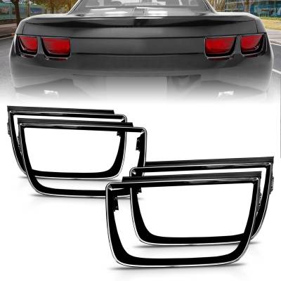Anzo USA - Anzo USA 351002 4Pc Taillight Bezel Kit Gloss Black for 10-13 Chevy Camaro