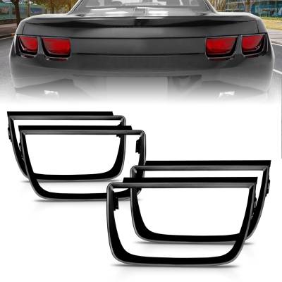 Anzo USA - Anzo USA 351001 4Pc Taillight Bezel Kit-Flat Black for 10-13 Chevy Camaro