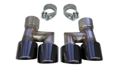 Corsa Performance - Corsa Performance 21038BLK 4.0" Twin Tip Kit for 18-23 Ford Mustang GT 5.0L V8