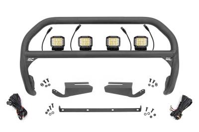 Rough Country Suspension Systems - Rough Country 51105 3" Black Front Bumper Nudge Bar w/LED for 21-26 Ford Bronco