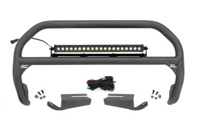 Rough Country Suspension Systems - Rough Country 51101 Black Front Bumper Nudge Bar w/LED for 21-26 Ford Bronco