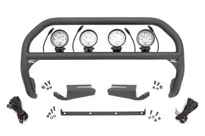 Rough Country Suspension Systems - Rough Country 51104 Black Front Bumper Nudge Bar w/LED for 21-26 Ford Bronco