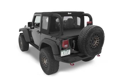 Bestop - Bestop 53900-17 Halftop Soft Top Black Twill for 07-18 Jeep Wrangler JK 2DR