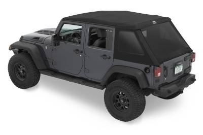 Bestop - Bestop 54423-35 Trektop Glide Soft Top w/Jeep Logo Black for 07-18 Wrangler JK