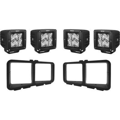 Westin - Westin 58-9915 Outlaw/Pro-Mod Bumper Light Kit w/4 HyperQ LEDs & 2 Brackets