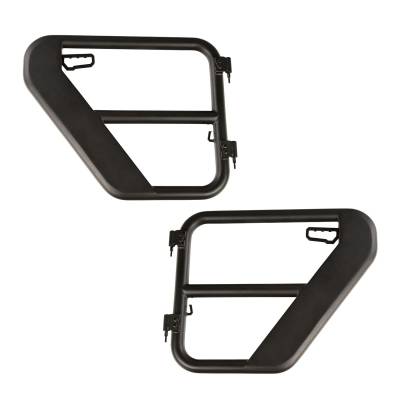 Rugged Ridge - Rugged Ridge 11509.14 Fortis Black Rear Tube Doors for 18-21 Wrangler/Gladiator