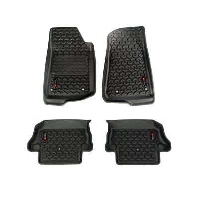 Rugged Ridge - Rugged Ridge 12987.43 Floor Liner Kit Front/Rear Black for 18-20 Wrangler JL 2DR