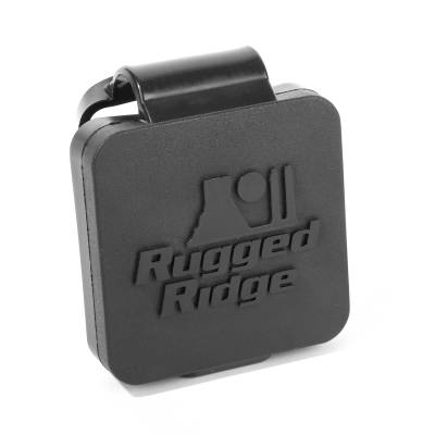 Rugged Ridge - Rugged Ridge 11580.26 Trailer Hitch Plug 2" Receiver Black Rugged Ridge Logo