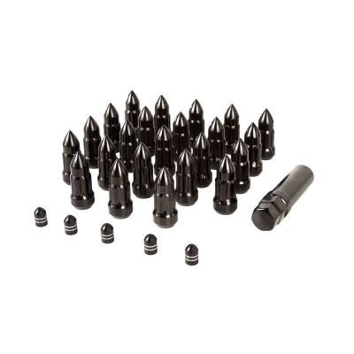 Rugged Ridge - Rugged Ridge 16715.27 Wheel Lug Nut/Valve Stem Cap Kit Bullet Style Black