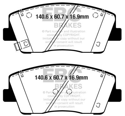 EBC Brakes - EBC Brakes DP42358R Yellowstuff Street & Track Brake Pads for G70 Stinger