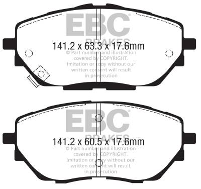 EBC Brakes - EBC Brakes DP42368R Yellowstuff Street & Track Brake Pads for 18-20 C-HR