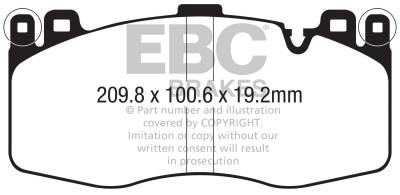 EBC Brakes - EBC Brakes DP42370R Yellowstuff Street & Track Brake Pads for 15-21 X5/X6