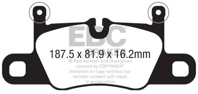 EBC Brakes - EBC Brakes ED92371 Orangestuff 9000 Series Race Brake Pads for 19-22 Cayenne