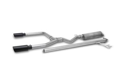Gibson Performance Exhaust - Gibson Performance 614002B Black Elite Cat-Back Dual Split Exhaust System