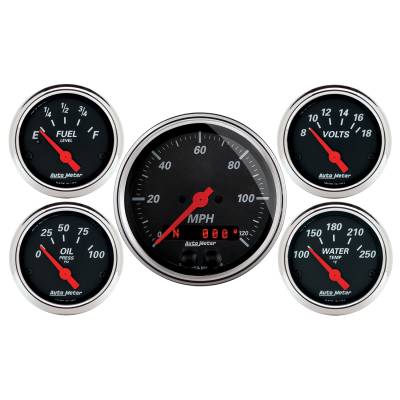 AutoMeter - AutoMeter 1450 Designer Black GPS Speedometer 5 Gauge 3-3/8" & 2-1/16"
