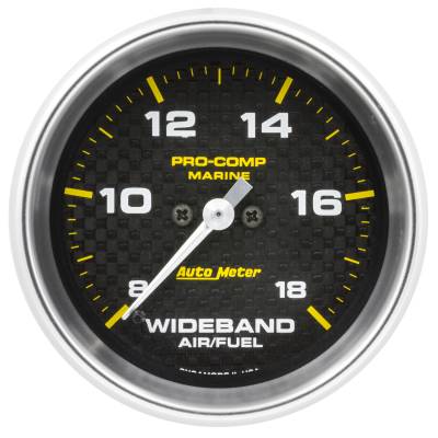 AutoMeter - AutoMeter 200870-40 Marine Analog Air/Fuel Ratio-Wideband Carbon 81-181 2-5/8"