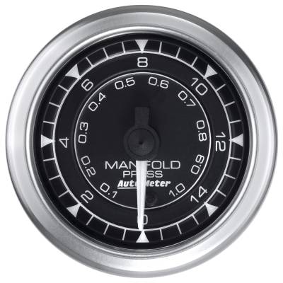 AutoMeter - AutoMeter 8150 Chrono Manifold Pressure Gauge 2-1/16" 15PSI Digital Stepper