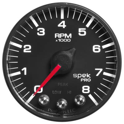 AutoMeter - AutoMeter P334328 Spek-Pro In-Dash Tachometer Black/Black 8000RPM 2-1/16"