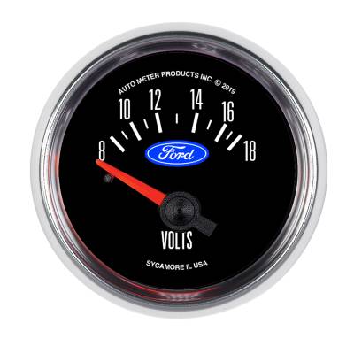 AutoMeter - AutoMeter 880823 Racing Electric Voltmeter Gauge 8-18V 2-1/16" for Ford