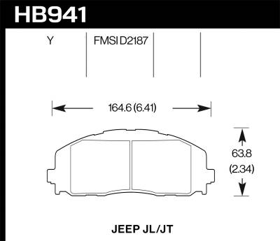 Hawk Performance - Hawk Performance HB941Y.712 LTS Disc Brake Pad for 20 Gladiator