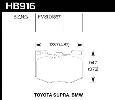 Hawk Performance - Hawk Performance HB916Z.740 Performance Ceramic Disc Brake Pad