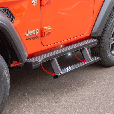 ARIES - ARIES 3034470 ActionTrac 48.75" Powered Boards for 07-18 Jeep Wrangler JK 2DR