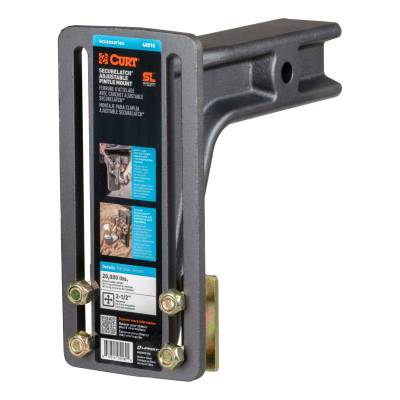 CURT - CURT 48016 SecureLatch Adjustable Pintle Mount 2.5" Shank 20000 lbs.