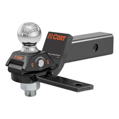 CURT - CURT 45149 RockerBall Cushion Hitch w/Sway Tab 2-5/16" Ball 2" Shank 7500 lbs.