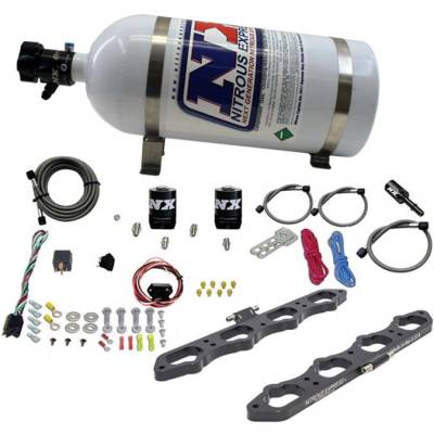 Nitrous Express - Nitrous Express 20956-10 Coyote Direct Port Plate Wet Kit 10lb Bottle Ford